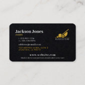 Cartes de visite personnalisés Black et Gold Lawn (Dos)