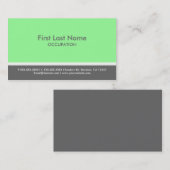 Cartes de visite personnalisés de bande gris vert (Devant / Derrière)