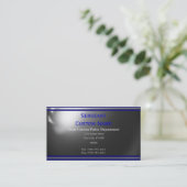 Cartes de visite personnalisés de la ligne bleue m (Debout devant)