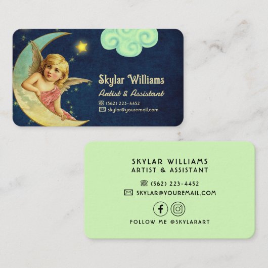 Cartes de visite personnalisés de l'ange céleste (Devant / Derrière)