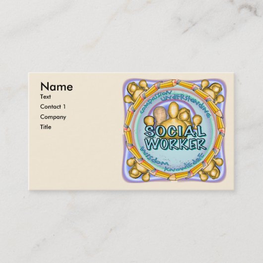Cartes de visite personnalisés de Social Worker (Devant)
