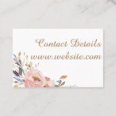 Cartes de visite personnalisés - Design Rose d'hiv (Dos)