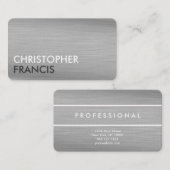 cartes de visite personnalisés en titane argenté (Devant / Derrière)
