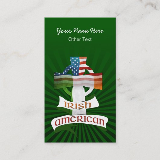 Cartes de visite personnalisés irlandais américain (Devant)