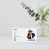 Cartes de visite personnalisés par Oncle Sam (Debout devant)