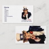 Cartes de visite personnalisés par Oncle Sam (Devant / Derrière)