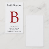 Cartes de visite personnels (Devant / Derrière)