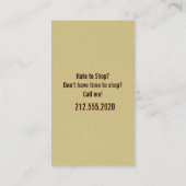 Cartes de visite personnels de client (Dos)