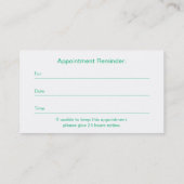 Cartes de visite personnels de conseiller de (Dos)