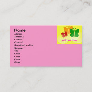 CARTES DE VISITE PERSONNELS DE PAPILLON
