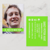 Cartes de visite personnels de photo moderne (Devant / Derrière)