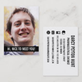 Cartes de visite personnels de photo moderne (Devant / Derrière)