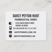 Cartes de visite personnels de photo moderne (Dos)