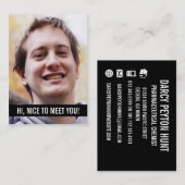 Cartes de visite personnels de photo moderne (Devant / Derrière)