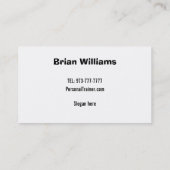 Cartes de visite personnels d'entraîneur (Dos)