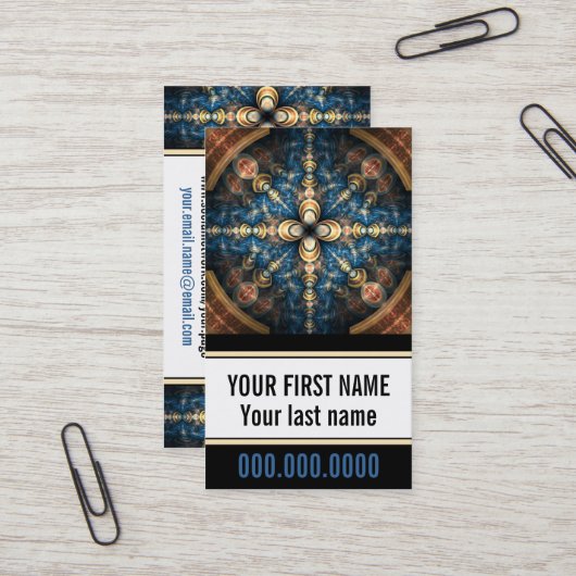 Cartes de visite personnels du portail (Devant/Arrière en situation)