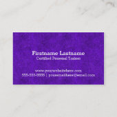 Cartes de visite personnels pourpres de forme (Dos)