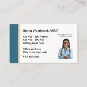 Cartes de visite photo de l'infirmière Médicale (Devant)