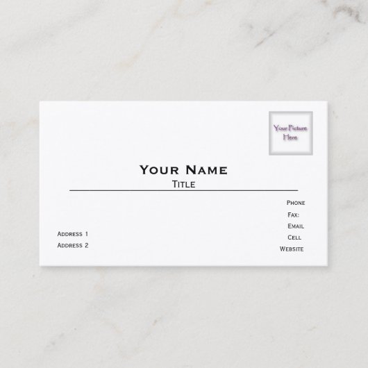 Cartes de visite photo indestructibles (Devant)