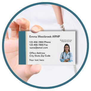 Cartes de visite photo pour infirmière praticienne