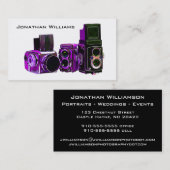 Cartes de visite photographiques violets (Devant / Derrière)