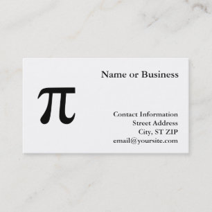 Cartes de visite Pi