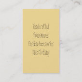 Cartes de visite piquants de tissu de machine à (Dos)