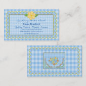 CARTES DE VISITE PIQUANTS - GUINGAN BLEU (Devant / Derrière)