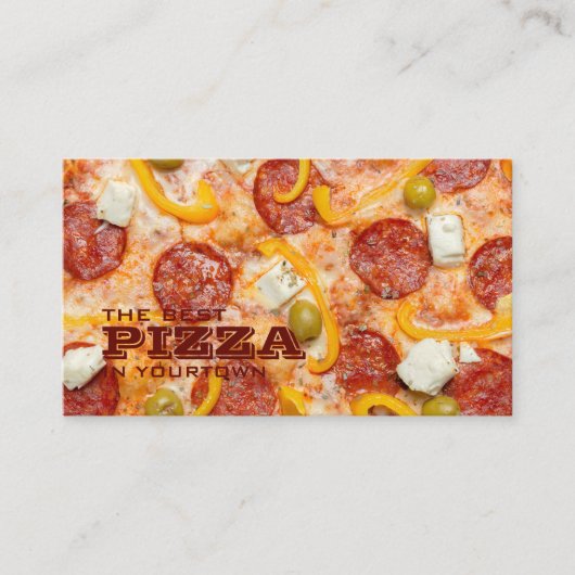 cartes de visite PIZZA de texte personnalisé (Devant)