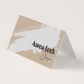 Cartes de visite pliées | Kraft rustique avec code (Devant)