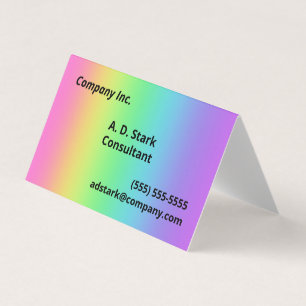 Cartes de visite pliés avec dégradé arc-en-ciel