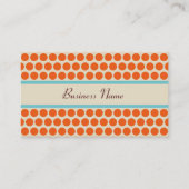 Cartes de visite points orange turquoise rétro (Devant)