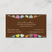 Cartes de visite Polka Dots Chocolate (Dos)
