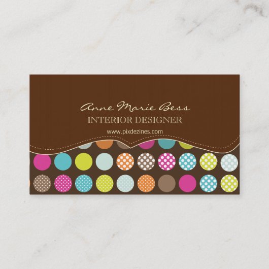 Cartes de visite Polka Dots Chocolate (Devant)