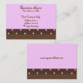 Cartes de visite "potelés" Brown et roses de point (Devant / Derrière)