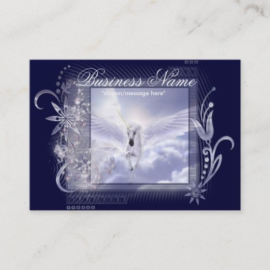 Cartes de visite potelés de licorne de vol (Devant)