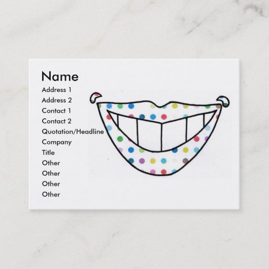 Cartes de visite potelés de sourire (Devant)