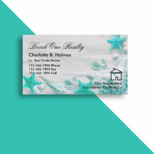Cartes de visite pour agence immobilière de plage