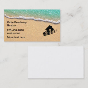 Cartes de visite pour agent immobilier de la plage