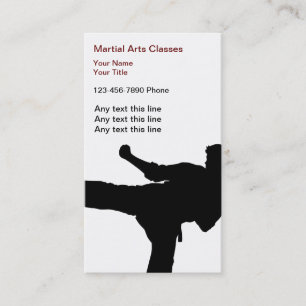 Cartes de visite pour arts martiaux