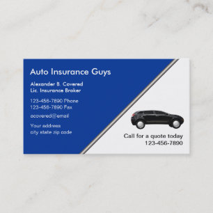 Cartes de visite pour assurance automobile