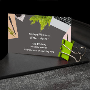 Cartes de visite pour auteur écrivain professionne