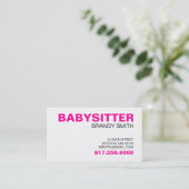cartes de visite Pour Babysitters (Debout devant)