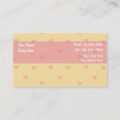 Cartes de visite pour babysitting (Dos)