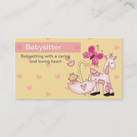 Cartes de visite pour babysitting (Devant)