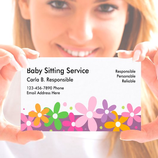 Cartes de visite pour babysitting