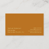Cartes de visite pour barman (Dos)