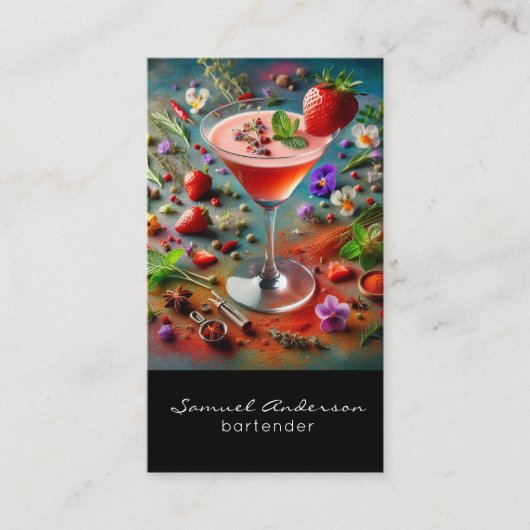 Cartes de visite pour barman (Devant)