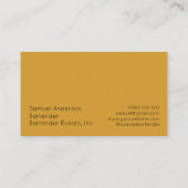 Cartes de visite pour barman (Dos)