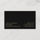 Cartes de visite pour barman (Dos)